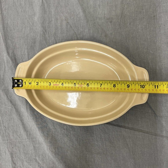 Le Creuset Dark Brown Enameled Bakeware Stoneware Oval Dish 07.24 FS Charity - Picture 10 of 12